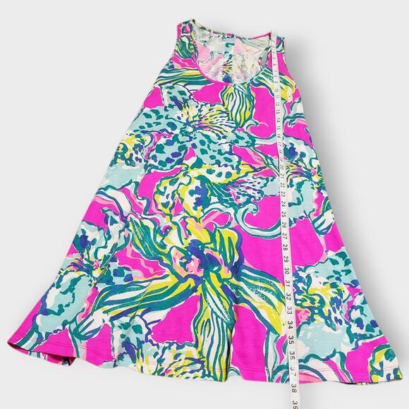 Lilly Pulitzer Melle Trapeze Tank Dress Sz Large Magneta Hottie Colorful Floral - Picture 11 of 11